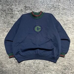 Vintage Canada Crewneck Mens Large Navy Blue 90s Embroidered Pullover Sweatshirt